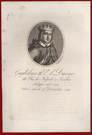 Guglielmo II detto il Buono Re di Napoli Sicilia Palermo Altavilla Biografia