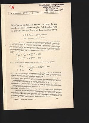 Seller image for Distribution of elements between coexisting biotite and hornblende in metamorphic Caledonides, lying to the west and northwest of Trondheim, Norway. N. Jb. Miner. Mh., 1966, 3, 67-80, Stuttgart, Mrz 1966. for sale by Antiquariat Bookfarm