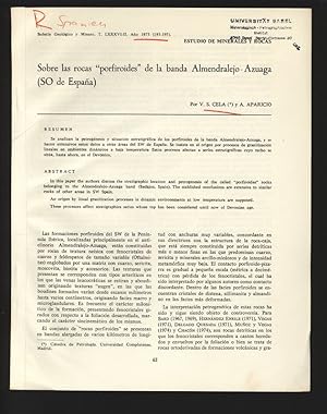 Imagen del vendedor de Sobre las rocas "porfiroides" de la banda Almendralejo-Azuaga (SO de Espana). Boletin Geologico y Minero. T. LXXXVI-II. Ano 1975 (193-195). a la venta por Antiquariat Bookfarm