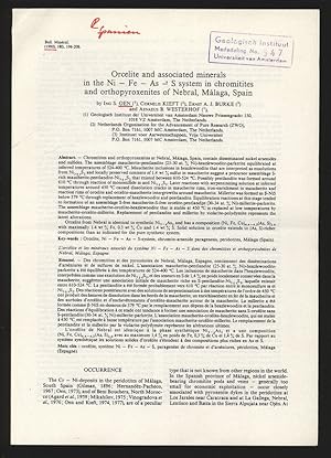 Seller image for Orcelite and associated minerals in the Ni   Fe   As   S system in chromitites and orthopyroxenites of Nebral, Malaga, Spain. Bull. Minral. (1980), 103, 198-208. for sale by Antiquariat Bookfarm