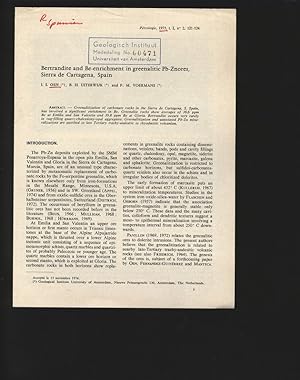 Bild des Verkufers fr Bertrandite and Be-enrichment in greenalitic Pb-Znores, Sierra de Cartagena, Spain. Ptrologie, 1975, t. I, n 2, 121-124. zum Verkauf von Antiquariat Bookfarm