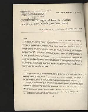 Bild des Verkufers fr Caracterizacion petrologica del Tramo de la Caldera en la sri de Sierra Nevada (Cordilleras Bticas). Boletin Geologico y Minero. T. LXXIX-IV. Ano 1968 (383-406). zum Verkauf von Antiquariat Bookfarm