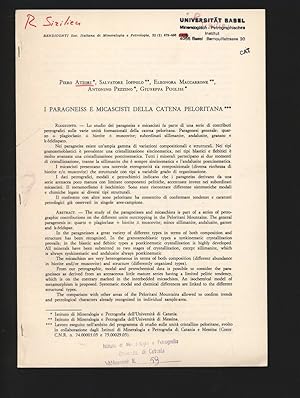 Immagine del venditore per I paragneiss e micascisti della catena peloritana. Rendiconti Soc. Italiana di Mineraloga e Petrologa, 32 (2) 479-496. venduto da Antiquariat Bookfarm