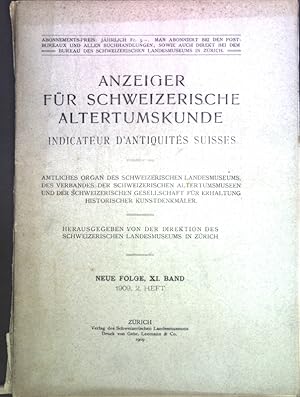 Seller image for Bericht ber die rmische Warte im Sternenfeld Baselland; in: XI. Band 1909, 2. Heft Anzeiger fr Schweizerische Altertumskunde - Amtliches Organ des Schweizerischen Landesmuseums, des Verbandes der Schweizerischen Altertumsmuseen und der Schweizerischen Gesellschaft fr Erhaltung historischer Kunstdenkmler; for sale by books4less (Versandantiquariat Petra Gros GmbH & Co. KG)