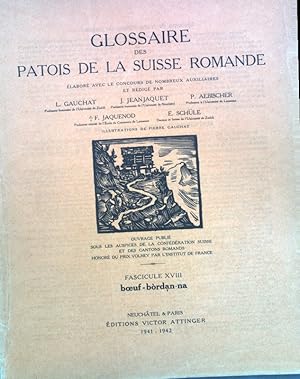 Immagine del venditore per Glossaire des Patois de la Suisse Romande, Fascicule XVIII: boeuf-brdan-na; venduto da books4less (Versandantiquariat Petra Gros GmbH & Co. KG)