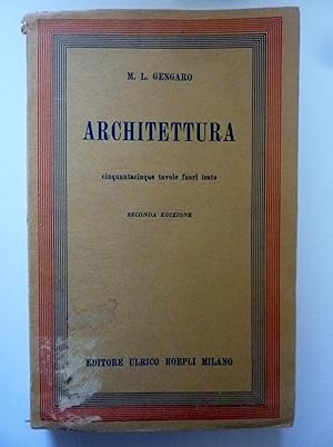 Imagen del vendedor de Collezione Hoepli "RIEPILOGHI" ARCHITETTURA Seconda Edizione Cinquantacinque tavole fuori testo a la venta por Historia, Regnum et Nobilia