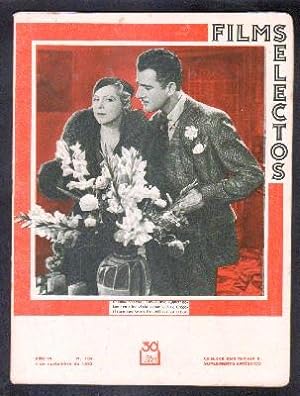 REVISTA FILMS SELECTOS. AÑO IV. Nº 160. 4 DE NOVIEMBRE DE 1933. (SUPLEMENTO ARTISTICO).