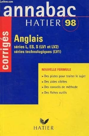Seller image for ANNABAC 97, ANGLAIS L, ES, S (LV1, LV2), TECHNO. (LV1), CORRIGES for sale by Le-Livre