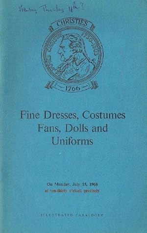 Christies July 1968 Fine Dresses, Costume Fans, Dolls and Uniforms