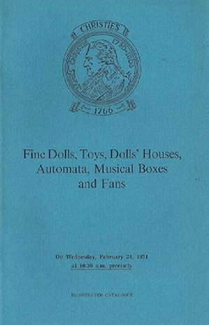 Christies July 1971 Musical Boxes, Toys, Dolls, Fans, Textiles & Costume