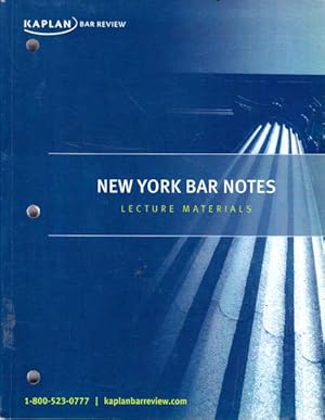 Seller image for New York Bar Notes: Lecture Materials for sale by Goulds Book Arcade, Sydney