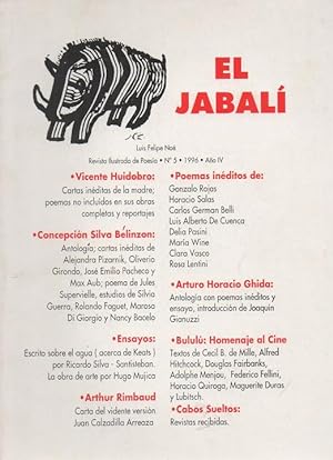 Seller image for el jabali,revista illustrda de poesia-num.5-1996-ano IV- for sale by JP Livres
