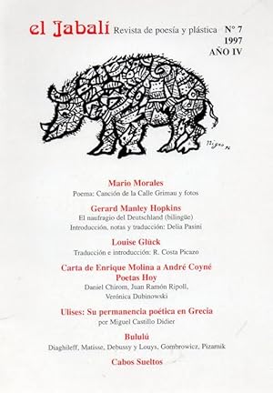 Seller image for el jabali,revista illustrda de poesia y plastica-num.71997-ano IV- for sale by JP Livres