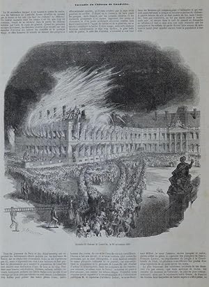 Imagen del vendedor de Darstellung des Brandes im Schlo� vom Lun�ville am 23. November 1849. a la venta por Antiquariat Martin Barbian & Grund GbR