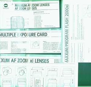 Imagen del vendedor de Minolta manuals for Maxxum/Program Flash 2000xi, Maxxum AF Zoom lenses AF Zoom lenses, Multiple exposure card, Maxxum AF zoom xi lenses. a la venta por Wittenborn Art Books