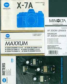 Imagen del vendedor de Minolta manuals for AF Zoom lenses Maxxum AF Zoom lenses, Minolta Meters, Maxxum lenses, Minolta X-7A. a la venta por Wittenborn Art Books