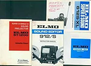 Elmo instruction manuals for the Editor 912 Dual Type, Super 8/Single 8 Sound Projector ST-1200, ...