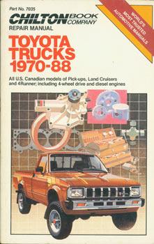 Imagen del vendedor de Toyota Trucks. 1970 - 88. Chilton's Repair & Tune-Up Guide. a la venta por Wittenborn Art Books