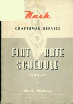 Image du vendeur pour Nash Craftsman Service, Flat Rate Schedule, 1935 -1947. mis en vente par Wittenborn Art Books