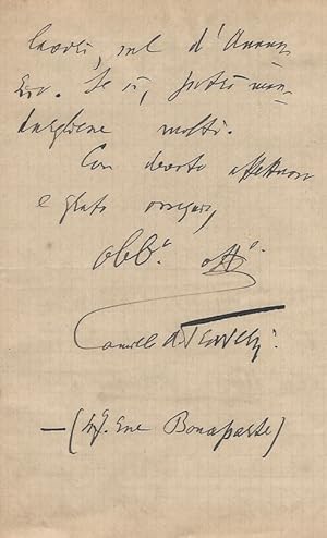 Lettera manoscritta autografa, firmata, stesa su tre facciate, datata Parigi maggio 1926. Destina...