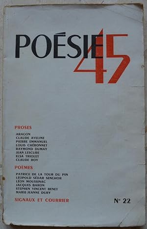 Poésie 45, revue mensuelle des Lettres. N° 22, janvier 1945.