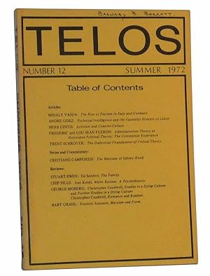 Telos, Number 12 (Summer 1972)