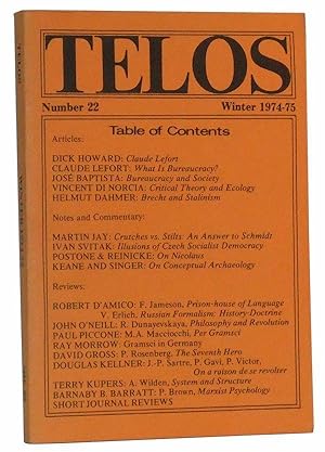 Seller image for Telos, Number 22 (Winter 1974-1975) for sale by Cat's Cradle Books