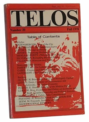 Seller image for Telos, Number 29 (Fall 1976) for sale by Cat's Cradle Books