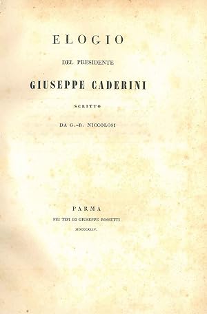 Elogio del presidente Giuseppe Caderini