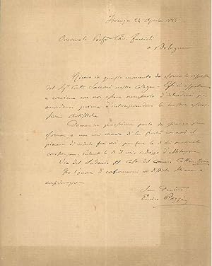3 lettere autografe di cinque facciate complessive, firmate e datate 1885 e 1886, inviate a Raffa...