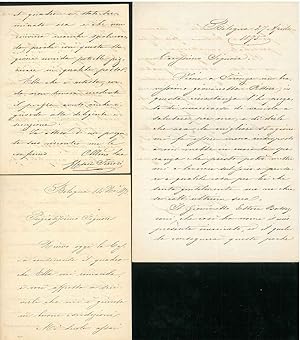 3 lettere autografe e manoscritte datate 1875