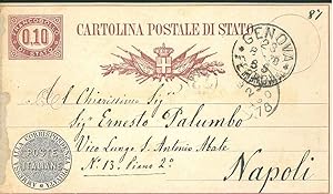 Bild des Verkufers fr Cartolina postale, inviata a Ernesto Palumbo e viaggiata: "Genova, 23.8.78" zum Verkauf von Studio Bibliografico Orfeo (ALAI - ILAB)