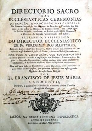 Bild des Verkufers fr DIRECTORIO SACRO DAS ECCLESIASTICAS CEREMONIAS zum Verkauf von Livraria Castro e Silva