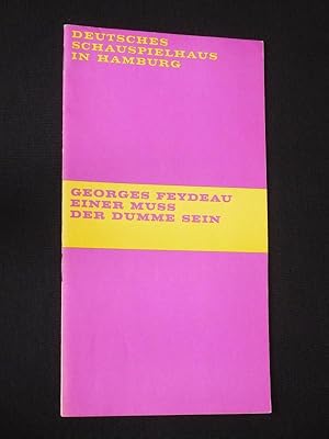 Bild des Verkufers fr Programmheft 4 Deutsches Schauspielhaus Hamburg 1970/71. EINER MUSS DER DUMME SEIN von Feydeau. Insz.: Leonard Steckel, Bhnenbild/ Kostme: Jrgen Rose. Mit Rolf Boysen, Angela Schmid, Peter Vogel, Kyra Mladeck, Harry Meyen, Hans Hckermann, Solveig Thomas, Hermann Schomberg, Lotte Brackebusch zum Verkauf von Fast alles Theater! Antiquariat fr die darstellenden Knste