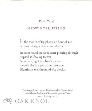 Seller image for MIDWINTER SPRING for sale by Oak Knoll Books, ABAA, ILAB