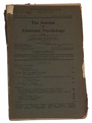 Imagen del vendedor de The Journal of Abnormal Psychology, Volume XV, No. 4 (October 1920) a la venta por Cat's Cradle Books