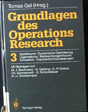 Bild des Verkufers fr Grundlagen des Operations-Research; 3. zum Verkauf von books4less (Versandantiquariat Petra Gros GmbH & Co. KG)