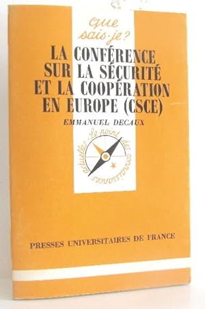 Seller image for La confrence sur la scurit et la coopration en Europe CSCE for sale by crealivres