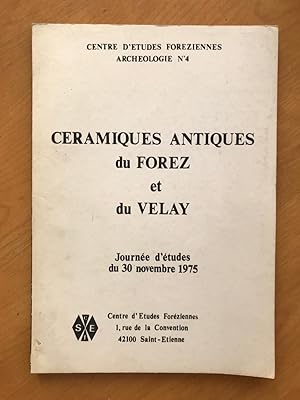 Céramiques antiques du Forez et du Velay : journée d'études du 30 novembre 1975