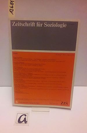 Bild des Verkufers fr Zeitschrift fr Soziologie. zum Verkauf von AphorismA gGmbH