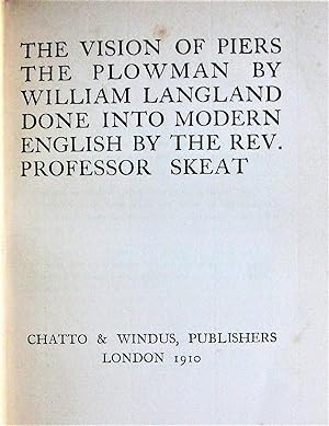 The Vision of Piers the Plowman By William Langland Done Into Modern English