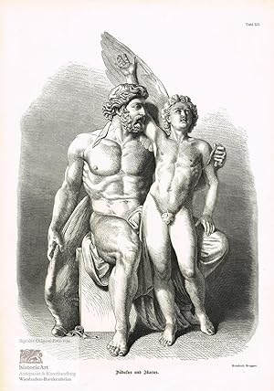 Dädalus und Ikarus. Figurengruppe aus der griechischen Mythologie von Friedrich Brugger. Große Xy...