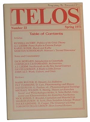 Seller image for Telos, Number 23 (Spring 1975) for sale by Cat's Cradle Books