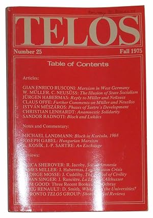 Seller image for Telos, Number 25 (Fall 1975) for sale by Cat's Cradle Books