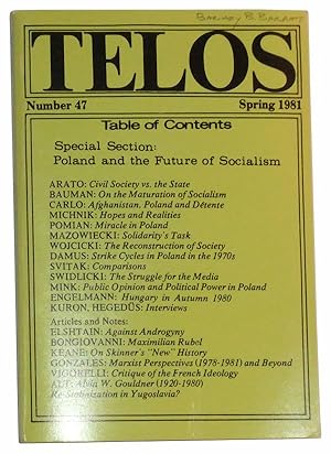 Image du vendeur pour Telos, Number 47 (Spring 1981): A Quarterly Journal of Radical Thought mis en vente par Cat's Cradle Books