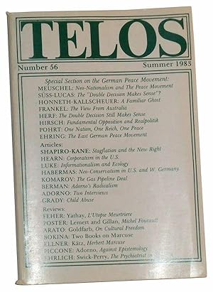 Seller image for Telos, Number 56 (Summer 1983): A Quarterly Journal of Radical Thought for sale by Cat's Cradle Books