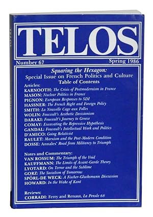 Immagine del venditore per Telos, Number 67 (Spring 1986): A Quarterly Journal of Critical Thought venduto da Cat's Cradle Books