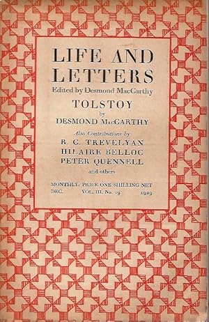 Ballade of Illegal Ornaments [poem] in Life & Letters, edited by Desmond MacCarthy.