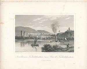 Bild des Verkufers fr Ansicht von Niederlahnstein (Rhein) Vue de Niederlahnstein - Original-Stahlstich, zum Verkauf von Antiquariat Kastanienhof