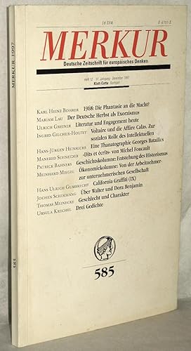 Bild des Verkufers fr Merkur. Deutsche Zeitschrift fr europisches Denken. Heft 585: 51. Jahrg. Heft 12. Dez. 1997. zum Verkauf von Antiquariat Reinsch